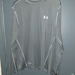 Under Armour Dark Gray Long Sleeve Shirt Heat Gear Mens Large